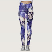 Leggings Rosas violetas con calaveras (Devant)
