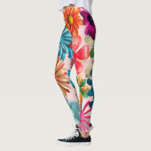 Leggings Rose 60s Retro MOD coloré Hippie Daisy Fleurs