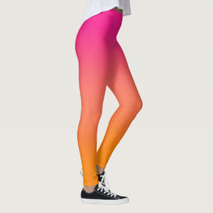 Leggings Rose à orange ombre
