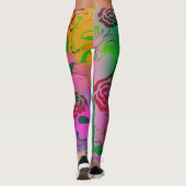 Leggings rose abstrait (Dos)