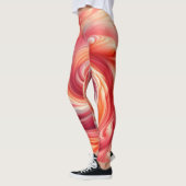 Leggings Rose Abstrait moderne et Saumon (Gauche)