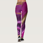 Leggings Rose Abstrait-violet moderne et or- (Dos)