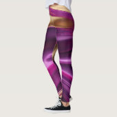 Leggings Rose Abstrait-violet moderne et or- (Gauche)
