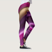 Leggings Rose Abstrait-violet moderne et or- (Droite)