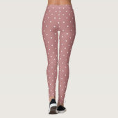 Leggings Rose antique et points blancs 2 (Dos)