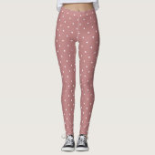 Leggings Rose antique et points blancs 2 (Devant)
