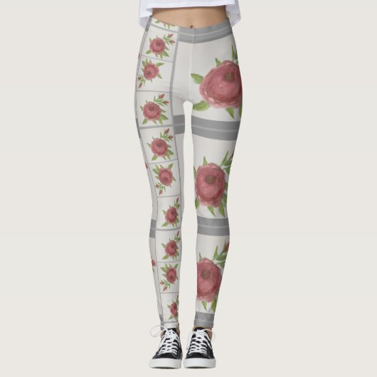 Leggings Rose aquarelle (Devant)
