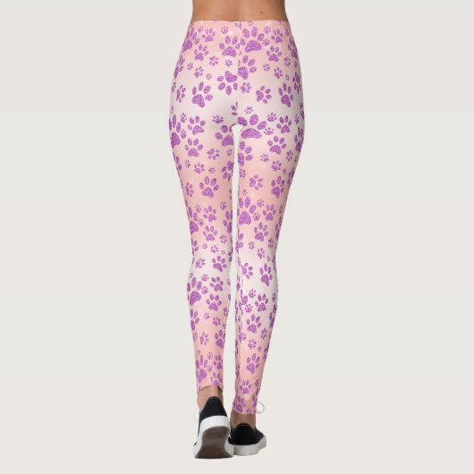 Leggings Rose Arrière - plan or violet Parties scintillant  (Dos)