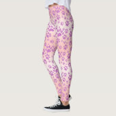 Leggings Rose Arrière - plan or violet Parties scintillant  (Gauche)