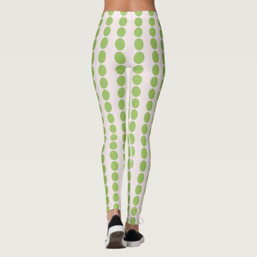 Leggings Rose Avec Polka-Dots Vert (Dos)
