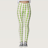 Leggings Rose Avec Polka-Dots Vert (Devant)