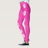 Leggings Rose blanche sur motif rose (Gauche)