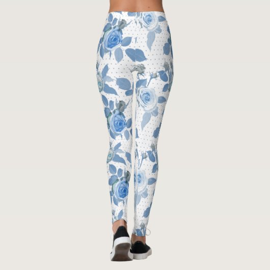Leggings Rose bleu (Dos)