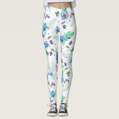 Leggings Rose bleu (Devant)