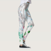 Leggings Rose Bleu Vert Blanc Moderne Art Abstrait élégant (Droite)
