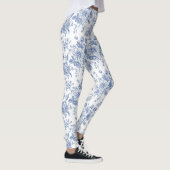 Leggings Rose bleu vintage motif floral (Droite)