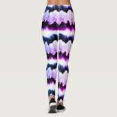 Leggings Rose bleu violet aquarelle Orchidées Motif (Dos)