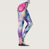 Leggings Rose bleu violet Aquarelle peinture Fusion (Droite)