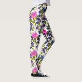 Leggings Rose Bleu Violet Fleurs Vert Et Blanche Fleur (Droite)
