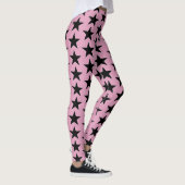 Leggings Rose Bubble-Gum Avec Étoiles Noires (Droite)