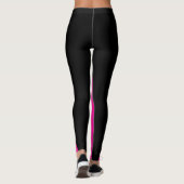 Leggings Rose chaud avec couleur personnalisée et nom (Dos)