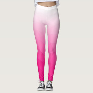 Leggings Rose chaud Dégradé Blanc Motif géométrique en mail