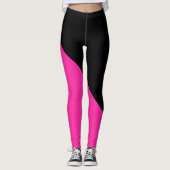 Leggings Rose Chaud et Noir (Devant)