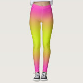 Leggings Rose Chaud et Ombre Jaune Clair (Devant)