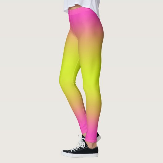 Leggings Rose Chaud et Ombre Jaune Clair (Gauche)