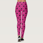 Leggings Rose Chaud et Points Noirs (Dos)