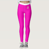 Leggings Rose chaud, noir et blanc (Devant)