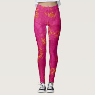 Leggings Rose Chaud Pailleté Or Féminin Étincelant Chic Été