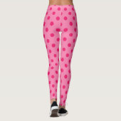 Leggings Rose Chaud Sur Pois Rose Design Motif (Dos)