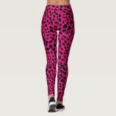 Leggings Rose Chaude et Léopard Noir (Dos)