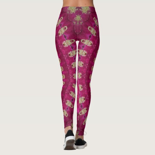 Leggings Rose clair avec Mandala Jaune (Dos)