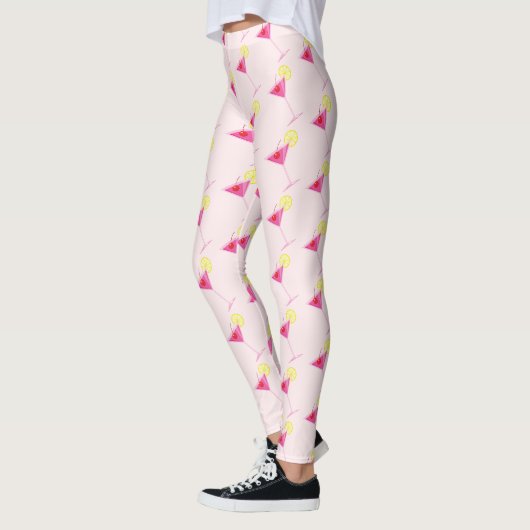 Leggings rose cocktail féminin (Gauche)