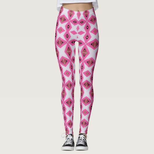 Leggings rose coloré abstrait (Devant)