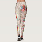 Leggings Rose coloré et motif floral (Dos)