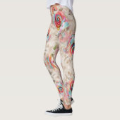 Leggings Rose coloré et motif floral (Gauche)