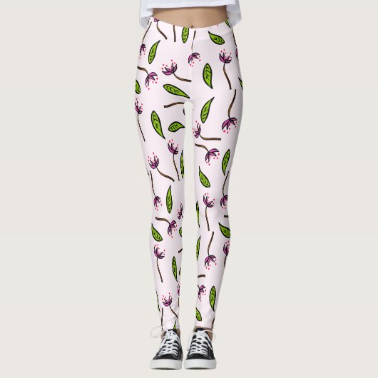 Leggings Rose comme couture (Devant)