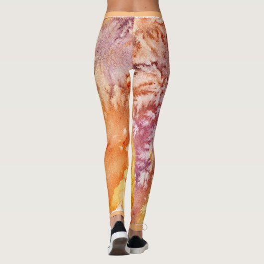 Leggings Rose d'abricot Conception abstraite (Dos)
