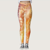 Leggings Rose d'abricot Conception abstraite (Devant)