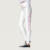 Leggings rose de ballerine sur blanc (Gauche)