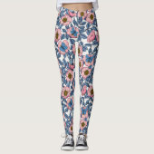 Leggings Rose de chien et papillons (Devant)