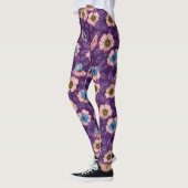 Leggings Rose de chien et papillons en rose et violet (Gauche)