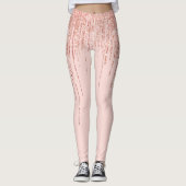 Leggings Rose de luxe Gold Sparkly Glitter Fringe (Devant)