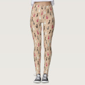 Leggings rose de motif de chats (Devant)