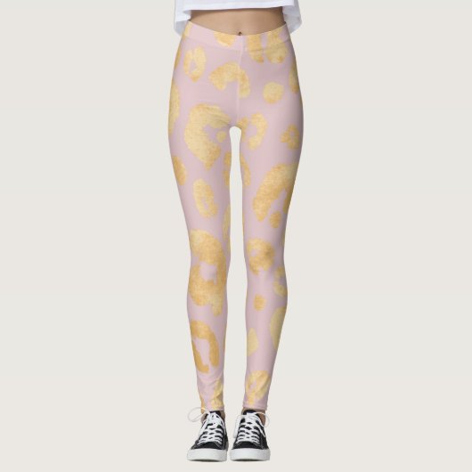 Leggings Rose d'or Poster de animal Cheetah (Devant)