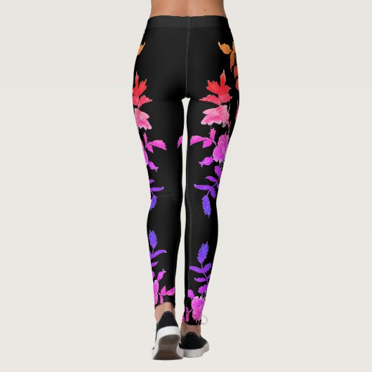 Leggings Rose dynamique vintage (Dos)