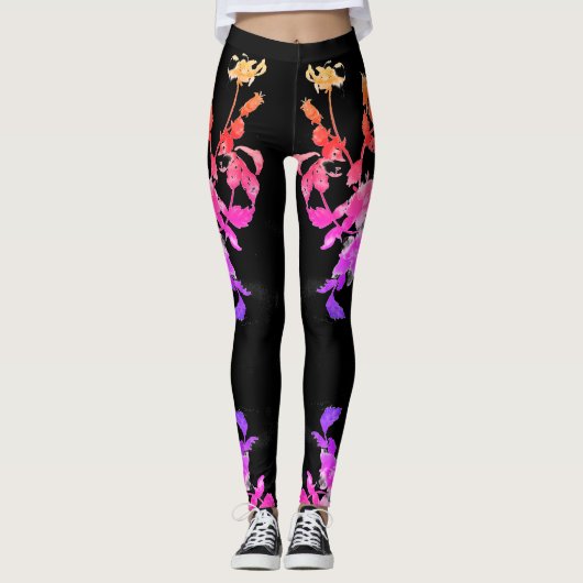 Leggings Rose dynamique vintage (Devant)